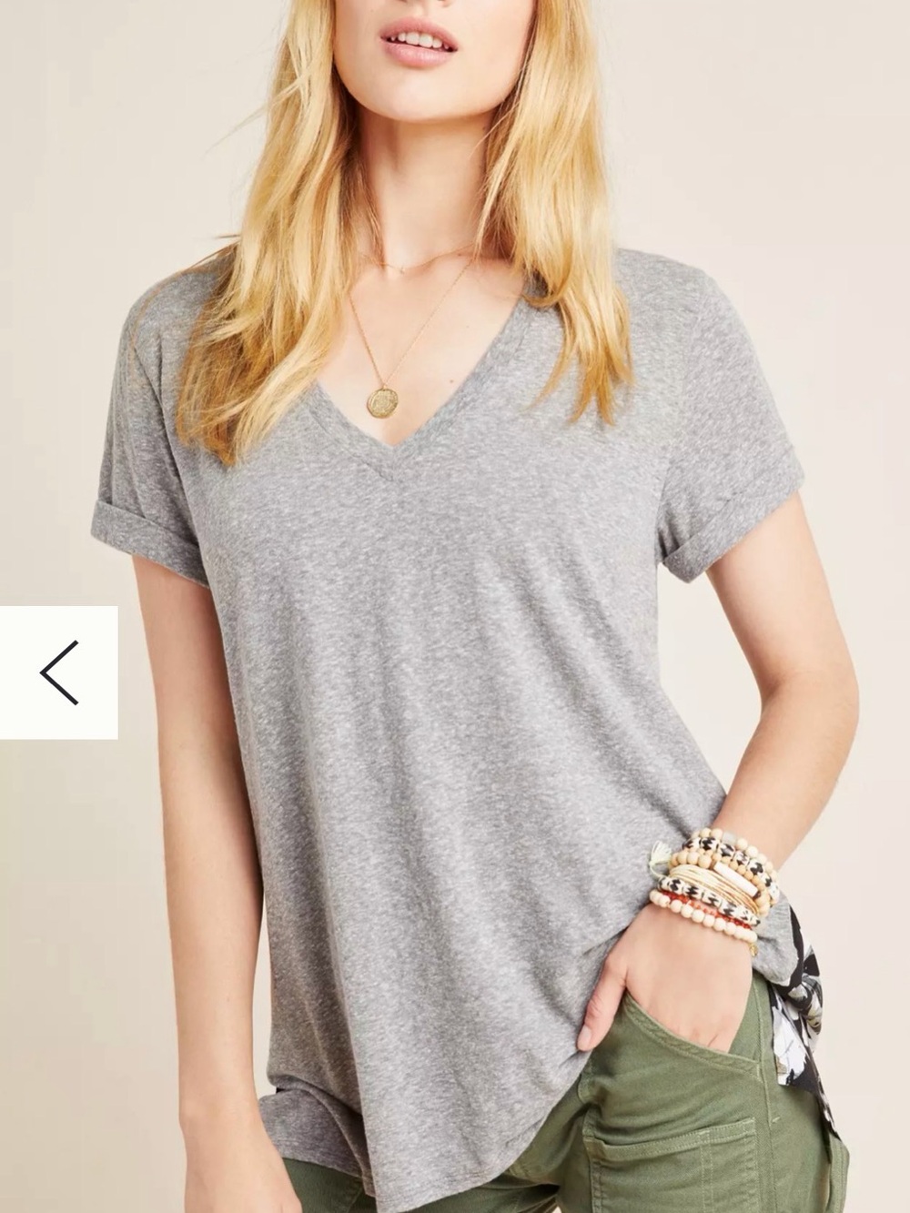 ANTHROPOLOGIE T.La HEATHER GRAY FLORAL SHORT SLEEVE DOROTHEA TUNIC TOP Sz XL. - Picture 2 of 9